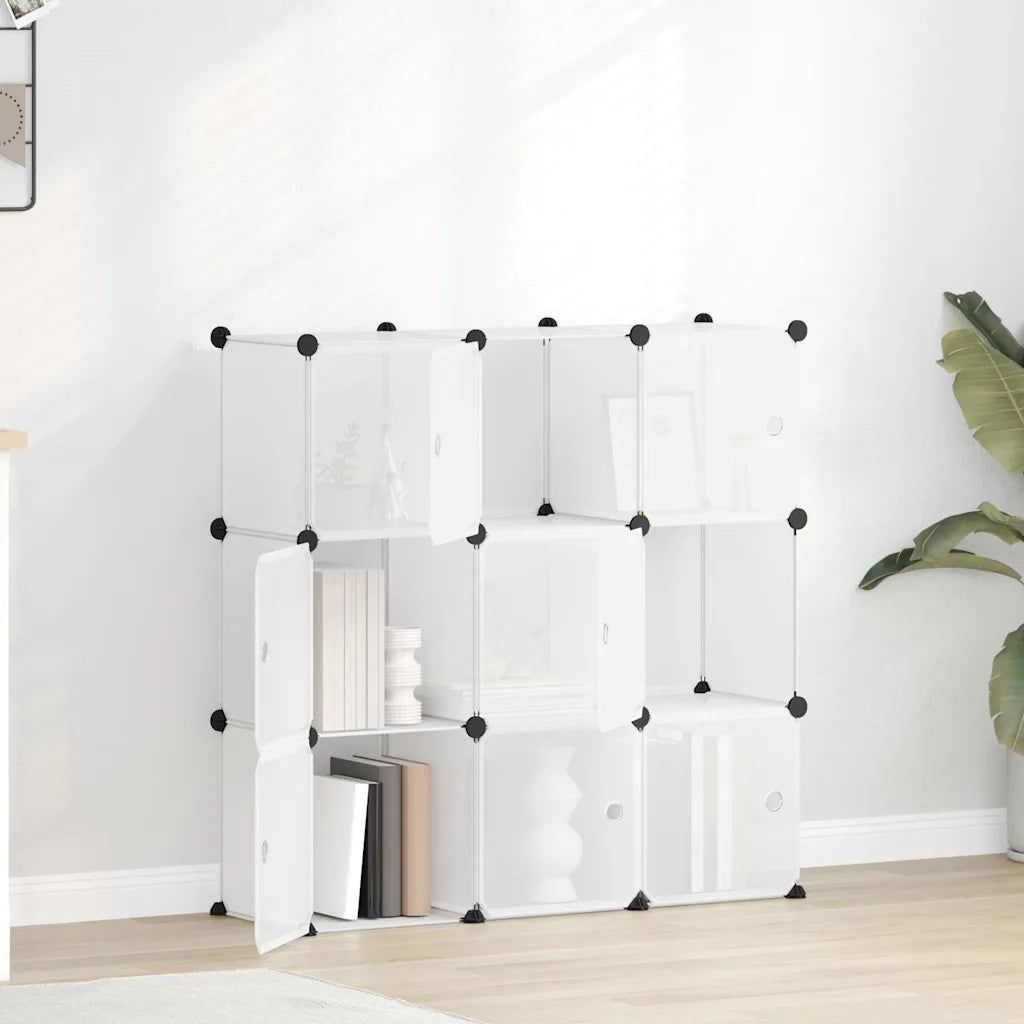 Contenitore a Cubo con 9 Cubi e Ante Trasparente PP CFW9050333