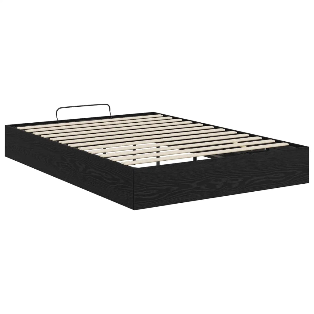 Letto ottomano con archiviazione Rovere Nero 203 x 150 x 25 cm 3409222