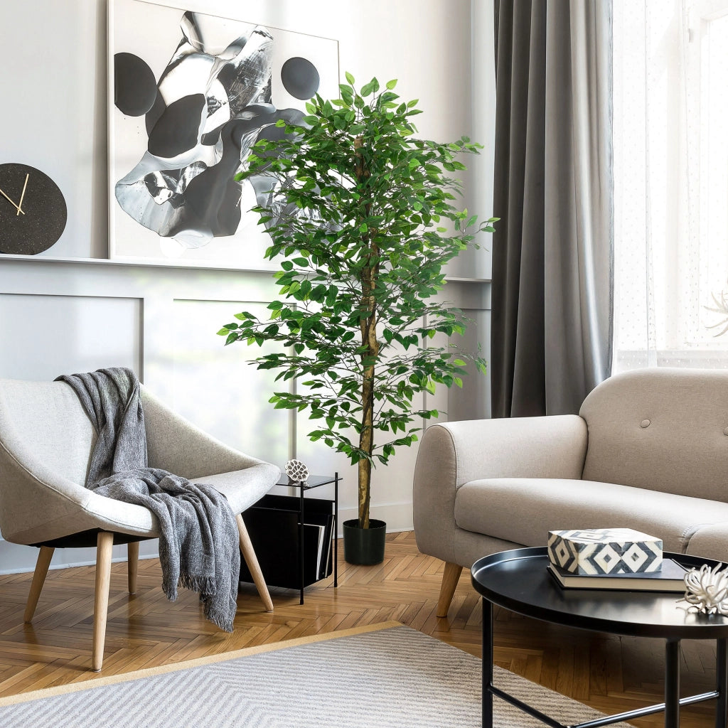 Pianta Ficus Artificiale ¨C Minimal ¨C Verde 180 cm con Vaso