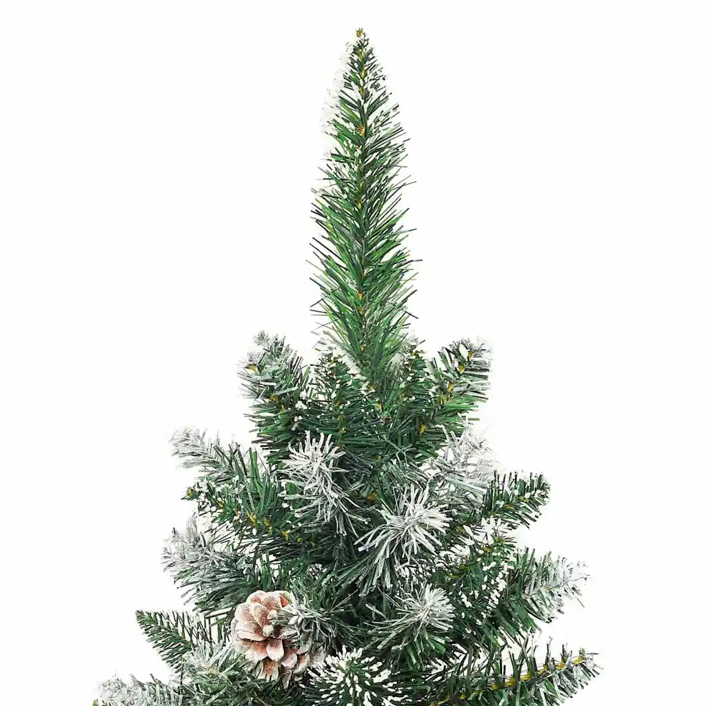 Albero di Natale Artificiale Sottile Verde e Bianco 180 cm 3395295