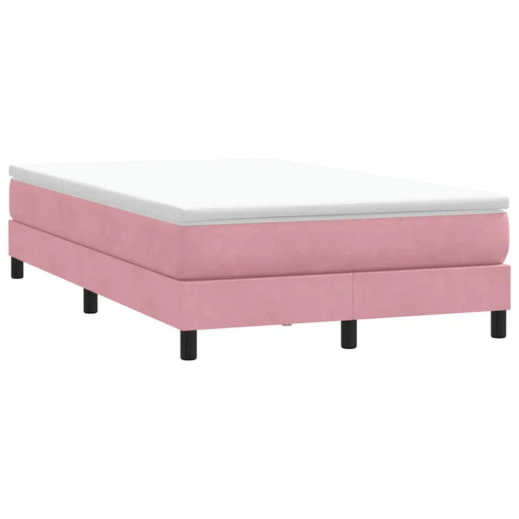 Giroletto a Molle senza Materasso-Struttura Letto Rosa 120x210 cm in Velluto