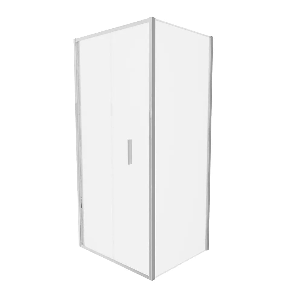 Box doccia slim 80x70cm con porta a libro e parete fissa profili cromati e vetro 6mm opaco h190| Portofino