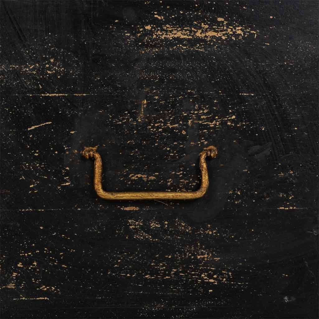 Cassapanca in legno artigianale nero 101x40x47
