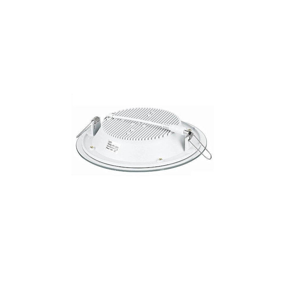 Trade Shop - Faretto Led Tondo Da Incasso Bianco In Vetro Trasparente Da 12w Luce Bianco -