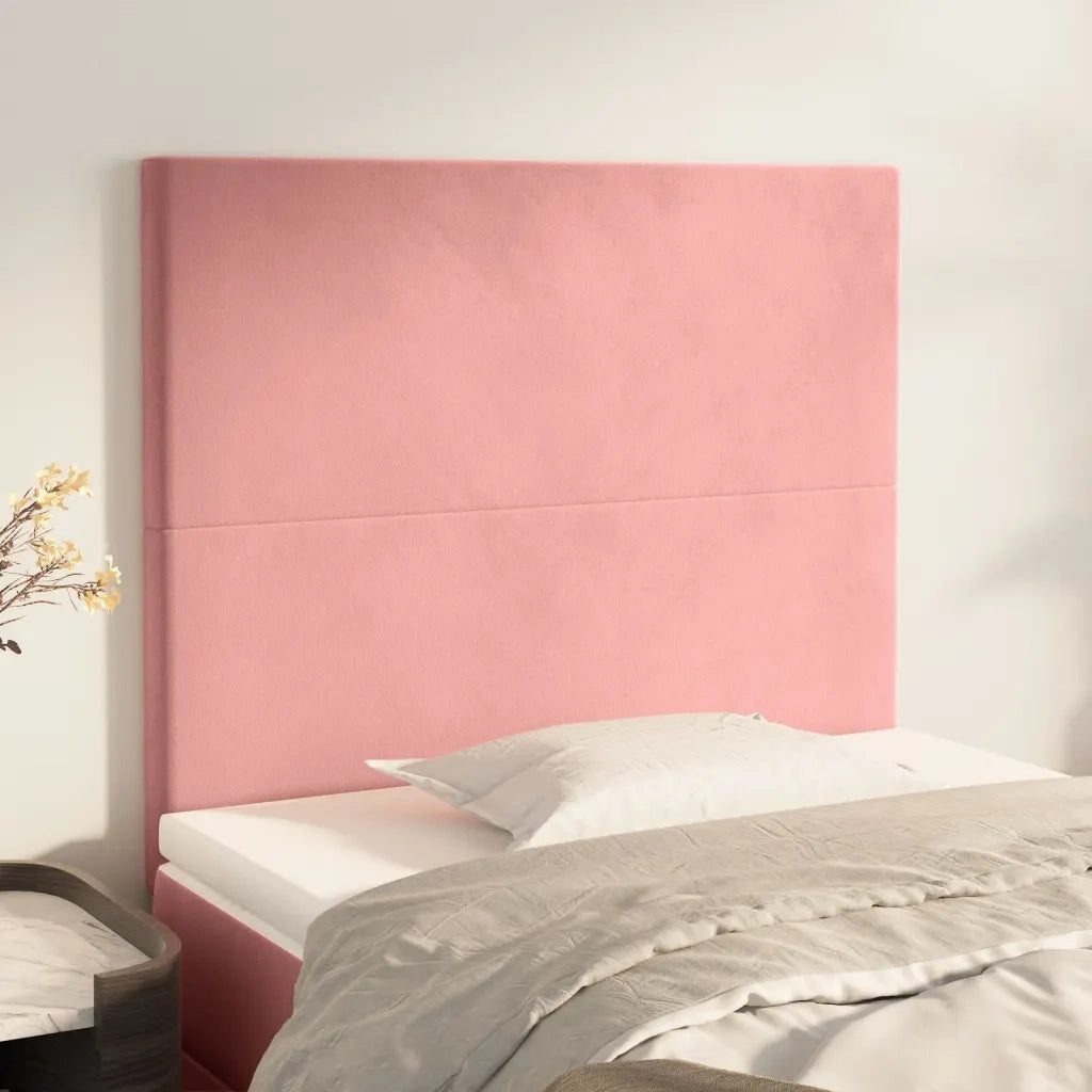 Testiera-Testata-Testiera Decorativa Rosa 90x5x118/128 cm Velluto 715477