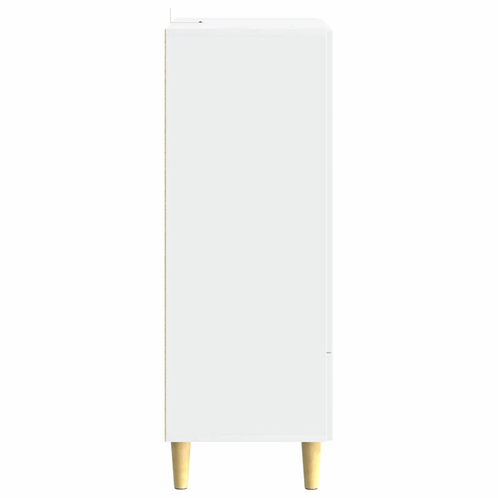 Credenza | Madia | Buffet da pranzo | Armadio da pranzo Bianco Lucido 66 x 34,5 x 95 cm Legno ingegnerizzato