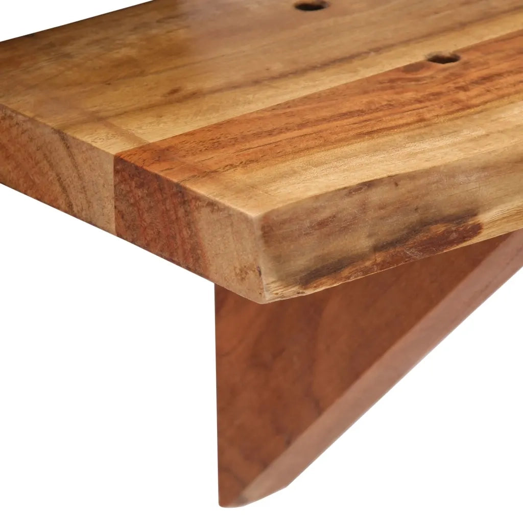 2 pz Mensole | Ripiano | Scaffale 60x20x18 cm in Legno Massello di Acacia