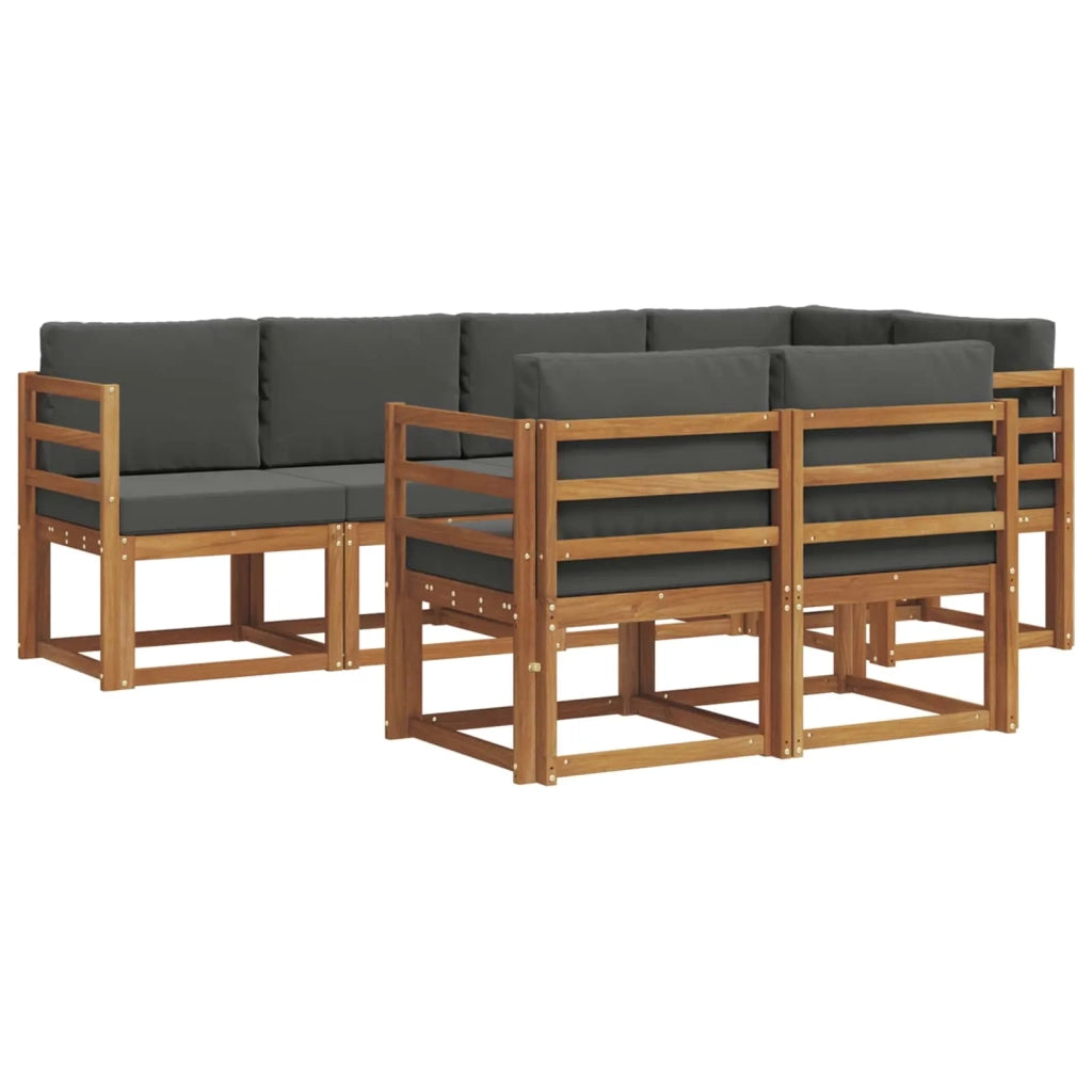 Set di divani da esterno con cuscino 7 pcs Naturale e Antracite 3366520