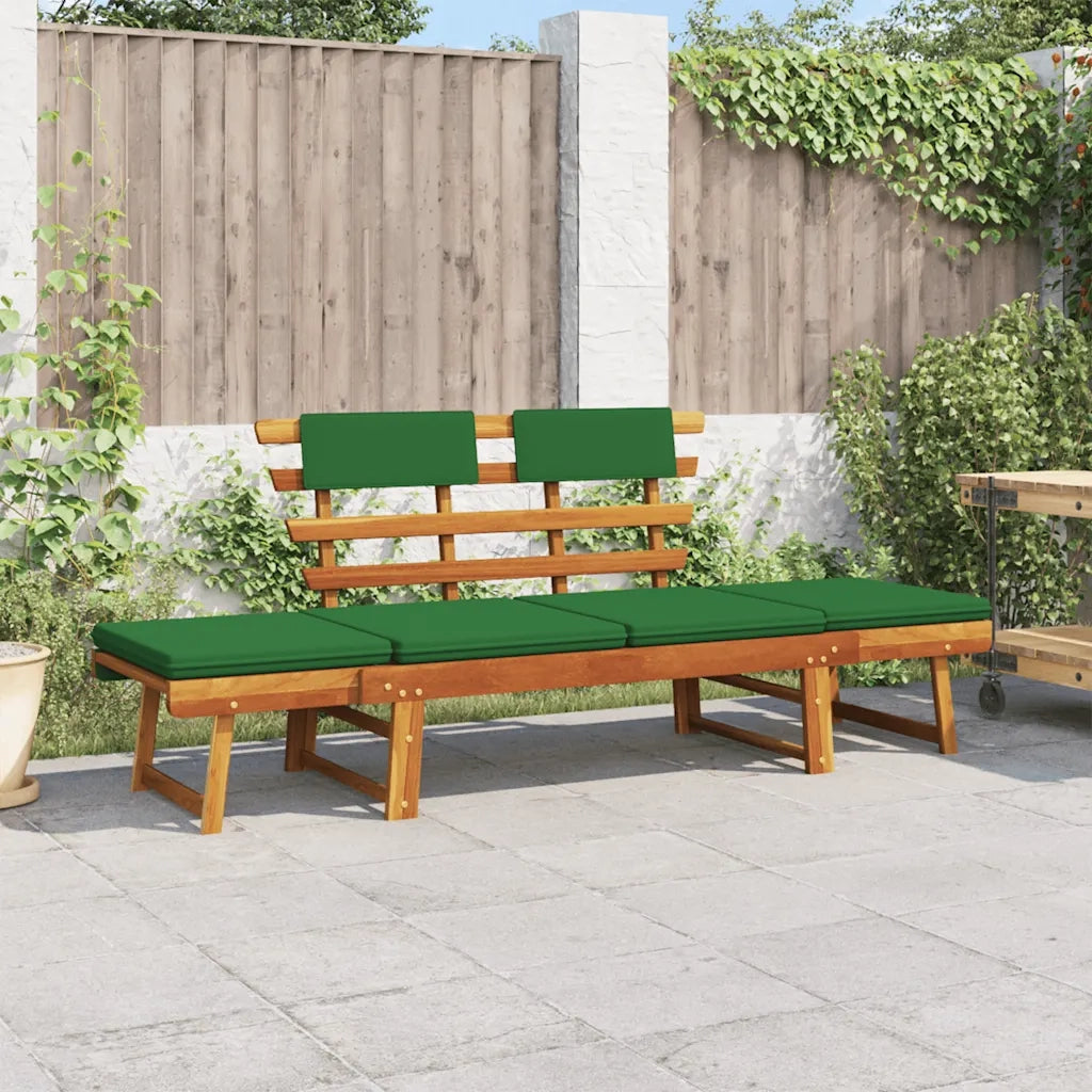 Panca da Giardino Cuscini 2-in-1 190 cm Legno Massello d'Acacia 312121