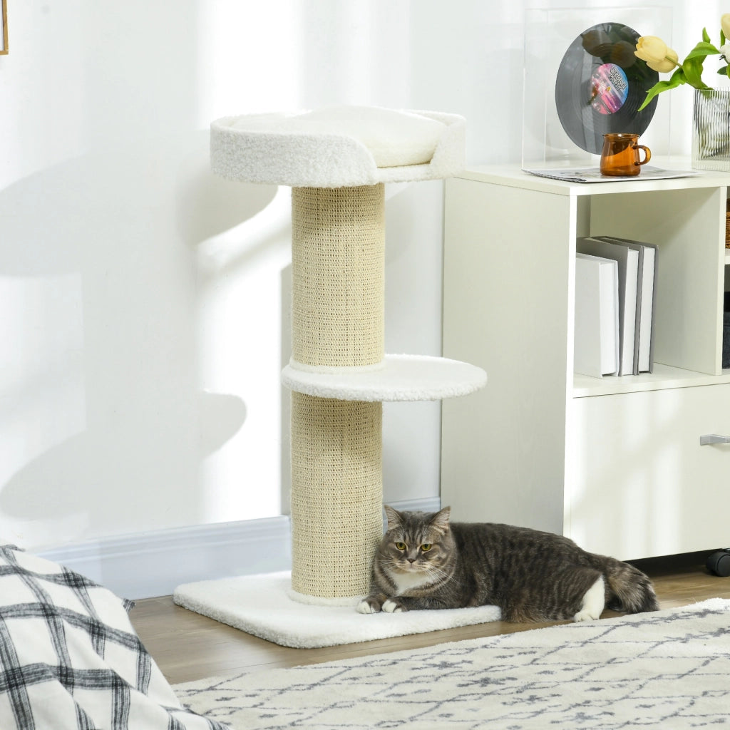 Albero per gatti con tiragraffi e piattaforme ¨C zephmum ¨C crema