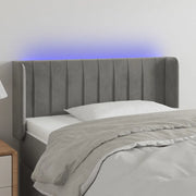 Testiera-Testata Decorativa Grigio Chiaro a LED 93x16x78/88 cm in Velluto 872178