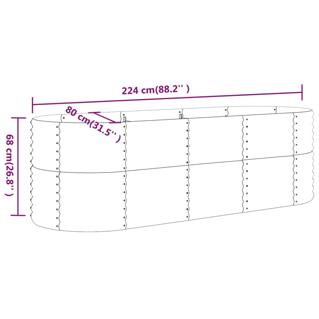 Letto Giardino Acciaio Zincato 224x80x68cm Argento 318957