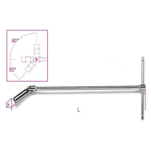 BETA 009590011 959 Chiave a T con Bussola Snodata per Candele d'Accensione 20,8 mm Lunghezza 527 mm colore Cromato