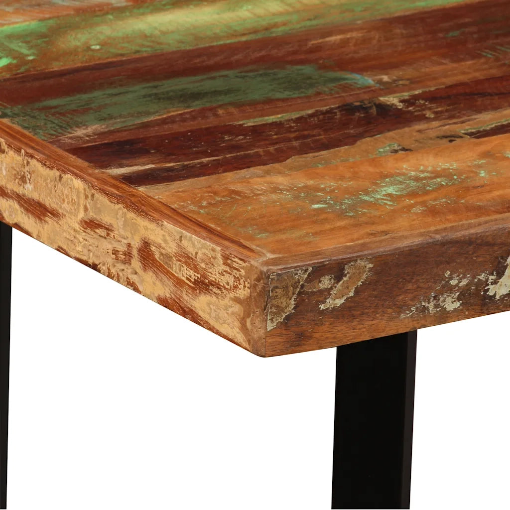 Set da Bar 5 pz in Legno Massello di Recupero e Vera Pelle 275142