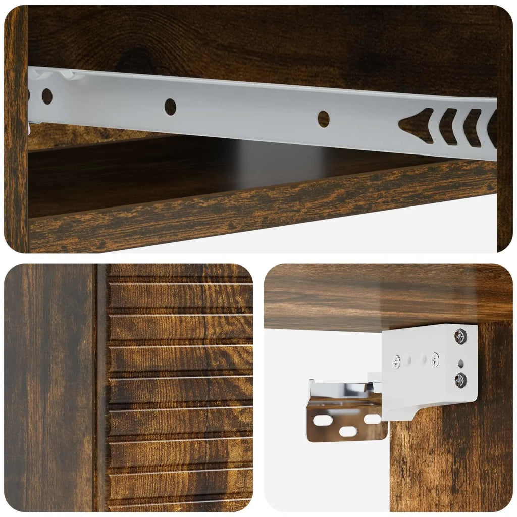 Tavolino da Parete Laterale | Tavolo laterale | Tavolino Rovere Fumo 59 x 34,5 x 17 cm