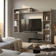 Parete Attrezzata per Soggiorno in Legno Composito cm 180x40x165 - THEO