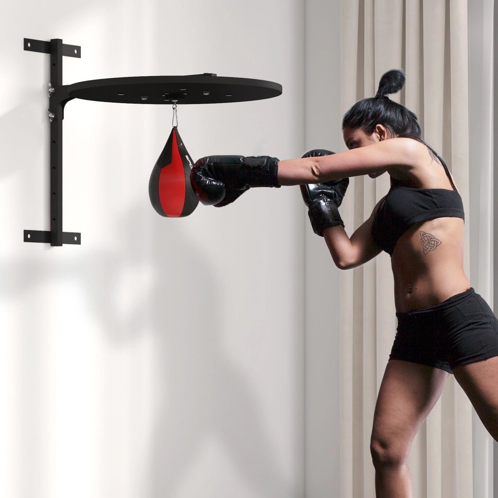 Punching Ball a Muro con Speed Bag Girevole a 360¡ã e Regolabile su 7 Altezze. Nero e Rosso