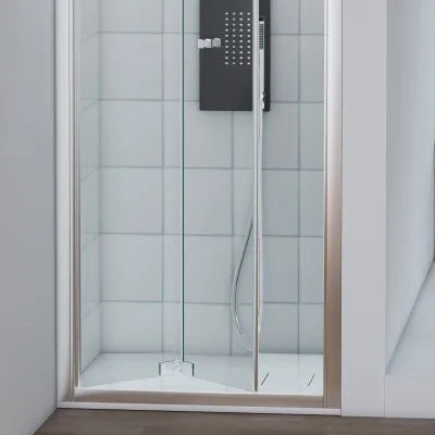 Porta doccia nicchia 90 cm a soffietto con vetro in cristallo trasparente Ted