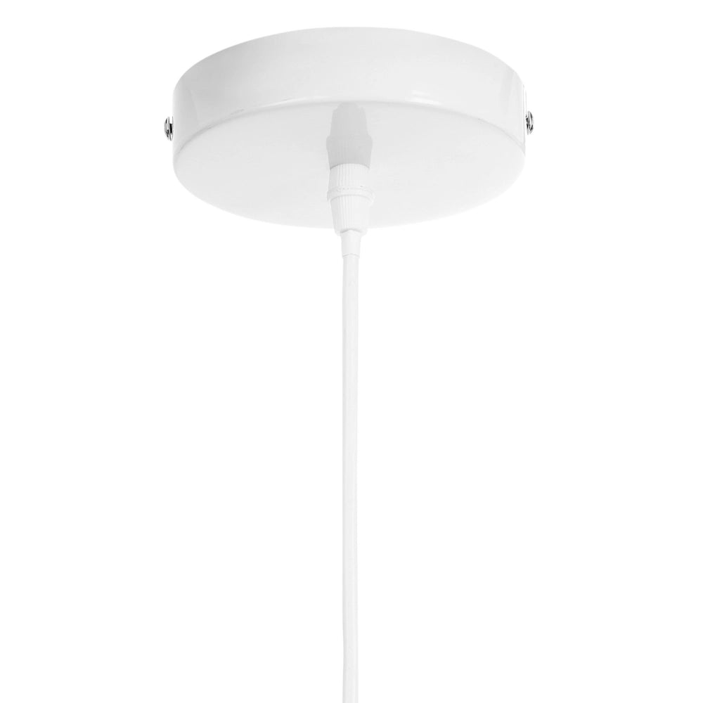 Lampada a sospensione con paralume in rattan e metallo bianco soggiorno camera da letto
