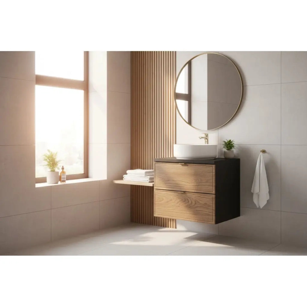 Set da bagno SAVIA: mobile sotto lavabo 60cm + piano lavabo