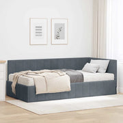 Struttura Letto Angolare con Materasso 2 pcs Grigio Velluto