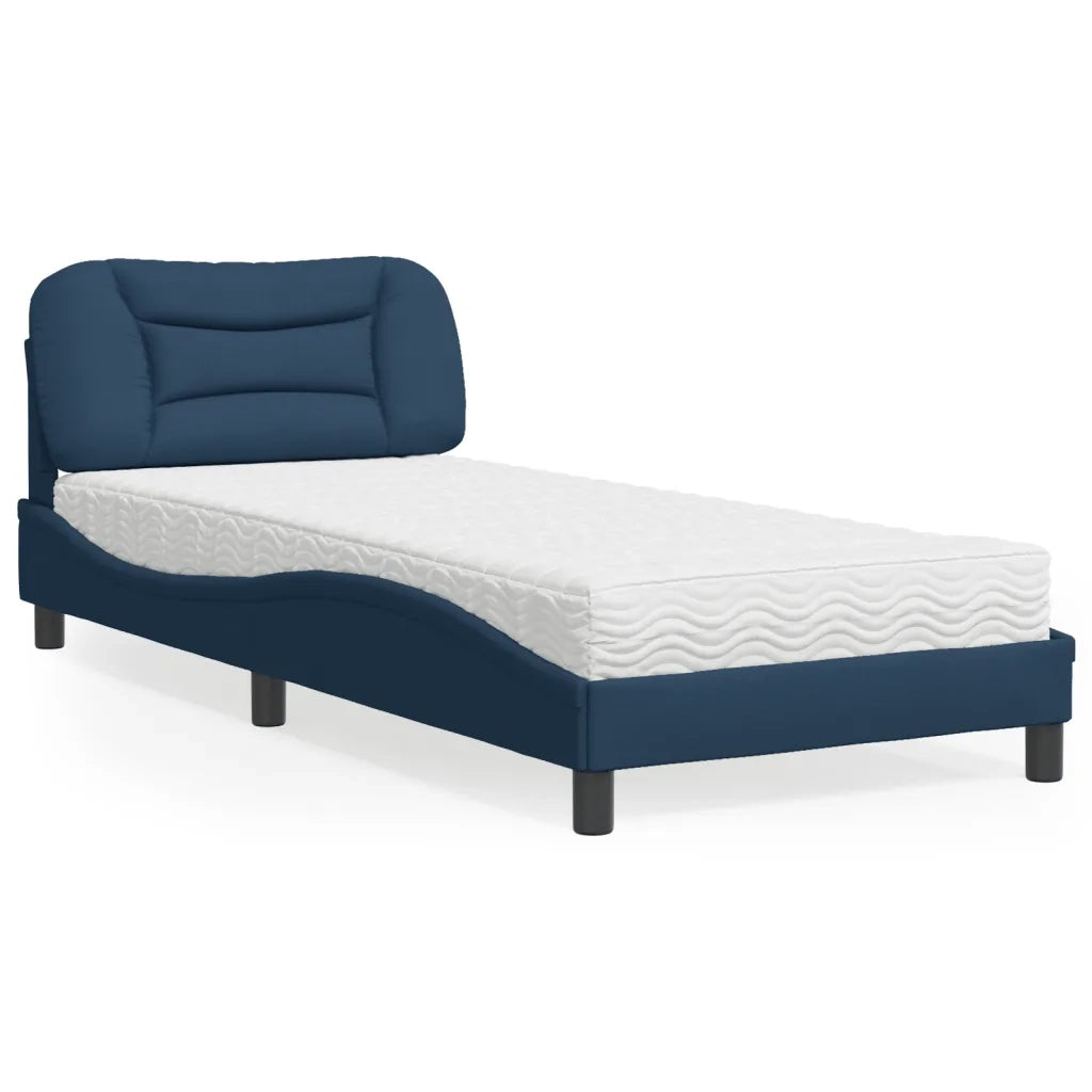 Letto con Materasso Hvar Blu 90x200 cm in Tessuto 3208512