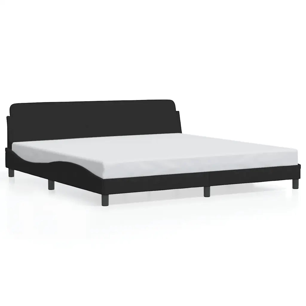 Letto matrimoniale | Letto per adulti | Giroletto Dover Nero 200x200 cm in Velluto
