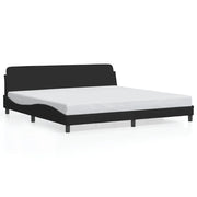 Letto matrimoniale | Letto per adulti | Giroletto Dover Nero 200x200 cm in Velluto
