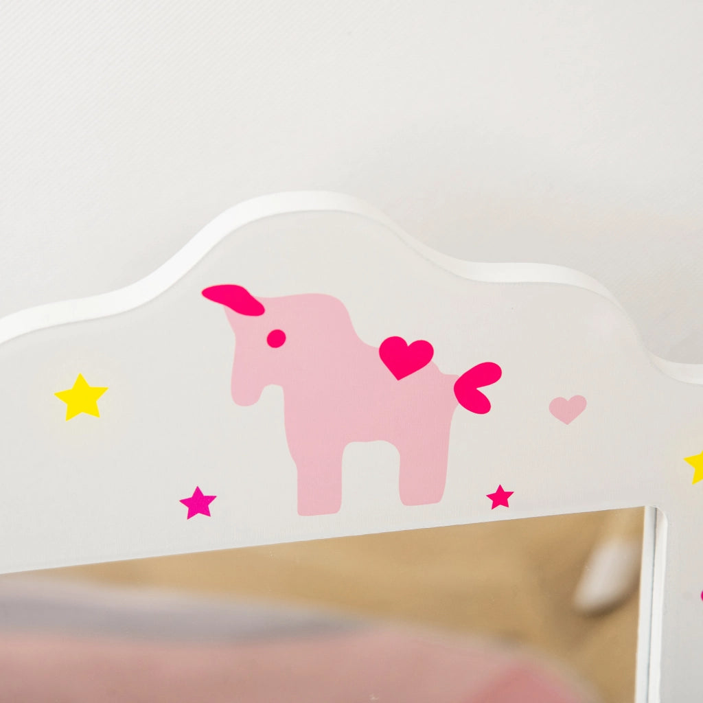Tocador Bambini con Specchio e Cassetto ¨C zephmum ¨C Bianco