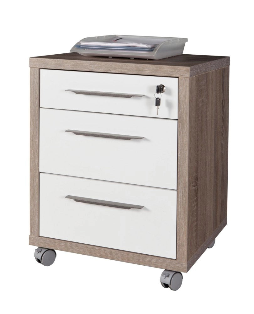 1pz disegno cassettiera 3 cassetti 45x48,5x63 i rovere bianco cod:ferx.86362