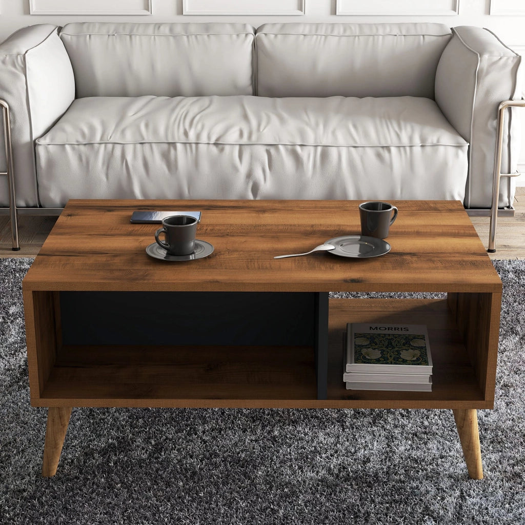 Tavolino in legno "Exxen" - 90 x 41 x 54 cm - Grigio antracite