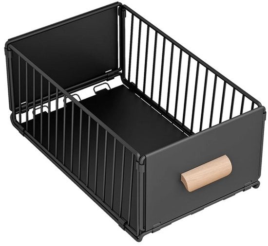 Organizzatore di carica estraibile - facile da montare - 1 pezzo - nero - acciaio di carbonio - 40x24x18 cm