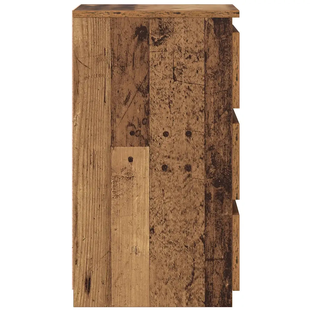 Comodini Legno Antico 2 pz-Set di 2 Tavolino da notte 40x35x62,5 cm in Legno Multistrato