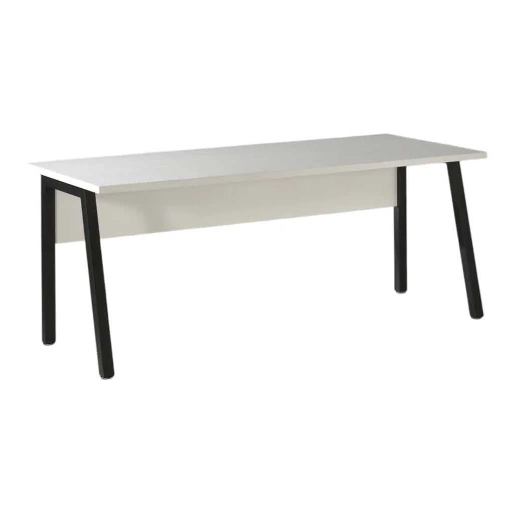 Scrivania professionale retta 150cm – Collezione SOON – Colori Bianco Opaco e Nero