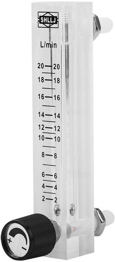 Misuratore di flusso per gas per aria/ossigeno - 2-20 LPM - Acrilico - Valvola regolabile - Misuratore di flusso per gas - Per uso fino a 0,6 MPa - Facile da utilizzare - Misuratore di flusso per gas