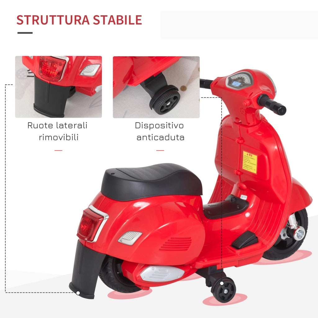 Moto Elettrica Bambini Vespa ¨C Minimal ¨C Rosso 66.5x38x52 cm