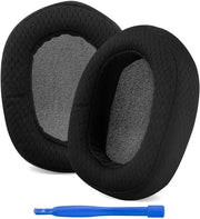 Orecchini sostitutivi per cuffie - Alza il comfort - Nero - Tessuto mesh - Ideali per cuffie gaming - Adatto a Logitech G335 - Adatto a gaming