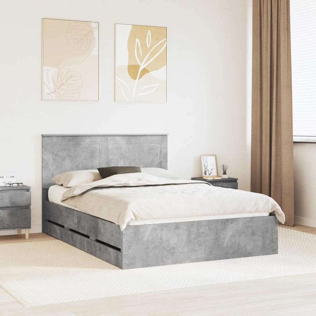 Struttura del letto con cassetto Grigio cemento 140 x 190 cm 3409457