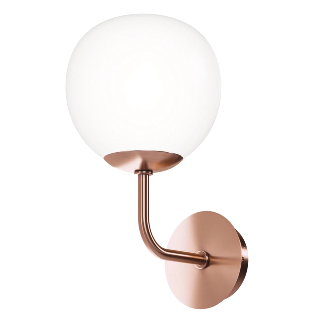 Applique Maytoni Erich MOD221 rame sfera vetro bianca