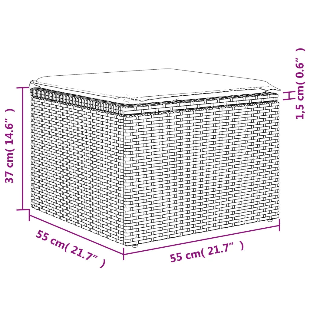 Set Divano da Giardino 10 pz con Cuscini Beige Misto Polyrattan 3226388
