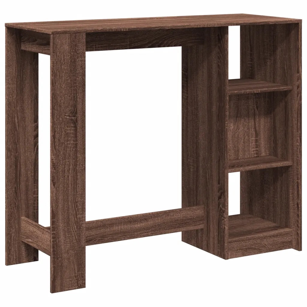Tavolo Bar Ripiano Rovere Marrone 124x46x103,5 cm Multistrato 854397