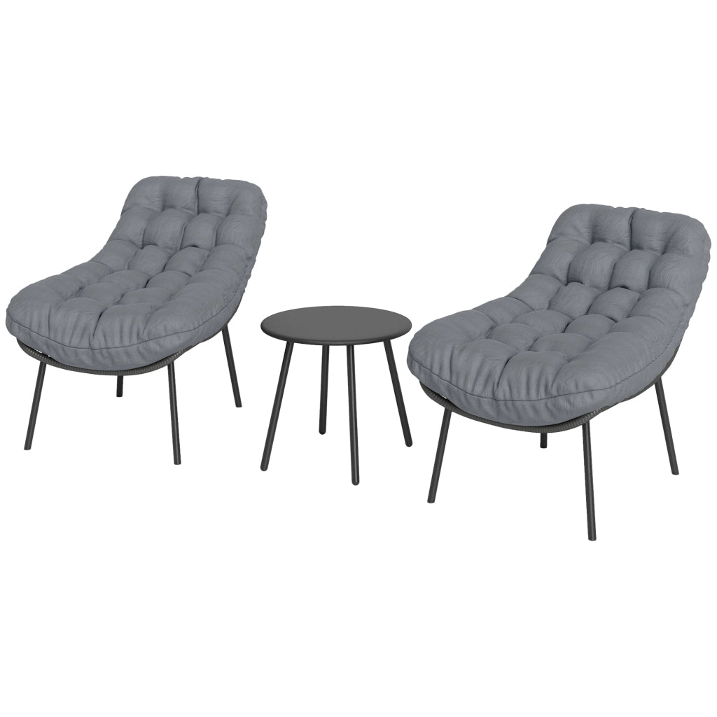 Divano da giardino 2 posti con cuscini ¨C zephmum ¨C grigio in resina polyrattan
