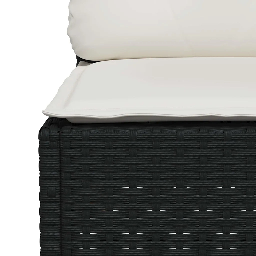 Set Divani da Giardino 5 pz | Set Salotto da Giardino con Cuscini in Polyrattan Nero