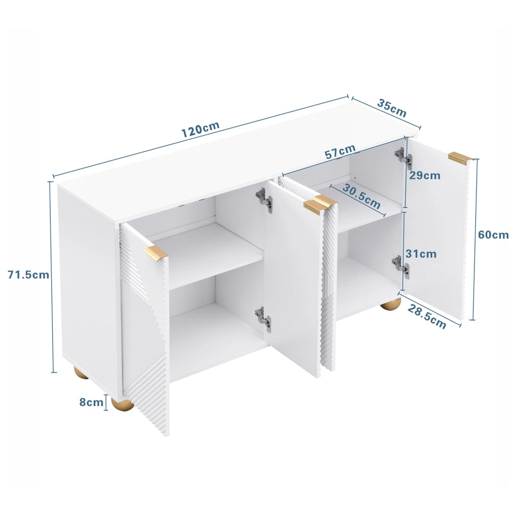 Credenza con Ante e Ripiani ¨C MINIMAL ¨C Legno, Metallo