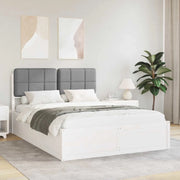 Letto con Testiera Rivestita-Struttura Letto con Testiera Grigio chiaro 140 x 190 cm 940501