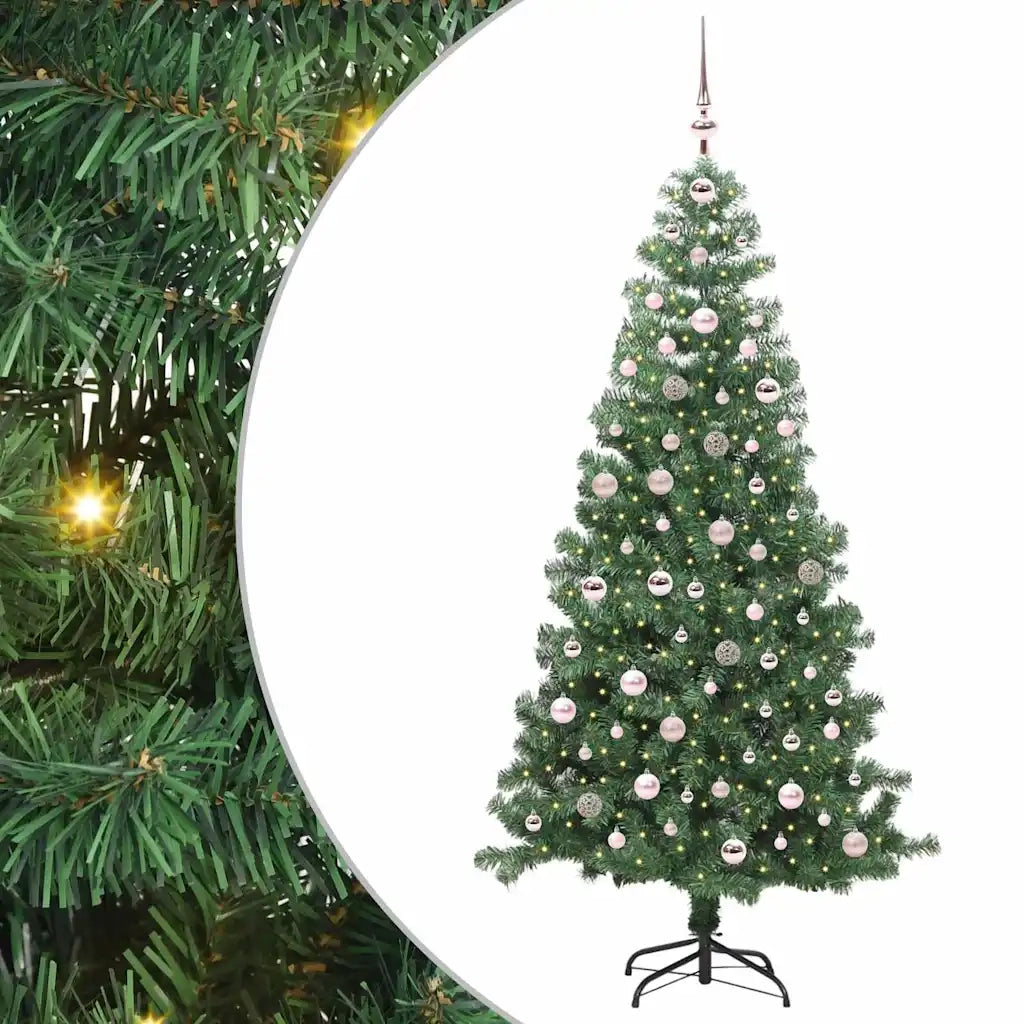 Albero di Natale | Decorazioni natalizie con 300 LED con supporto Verde 240 cm PVC