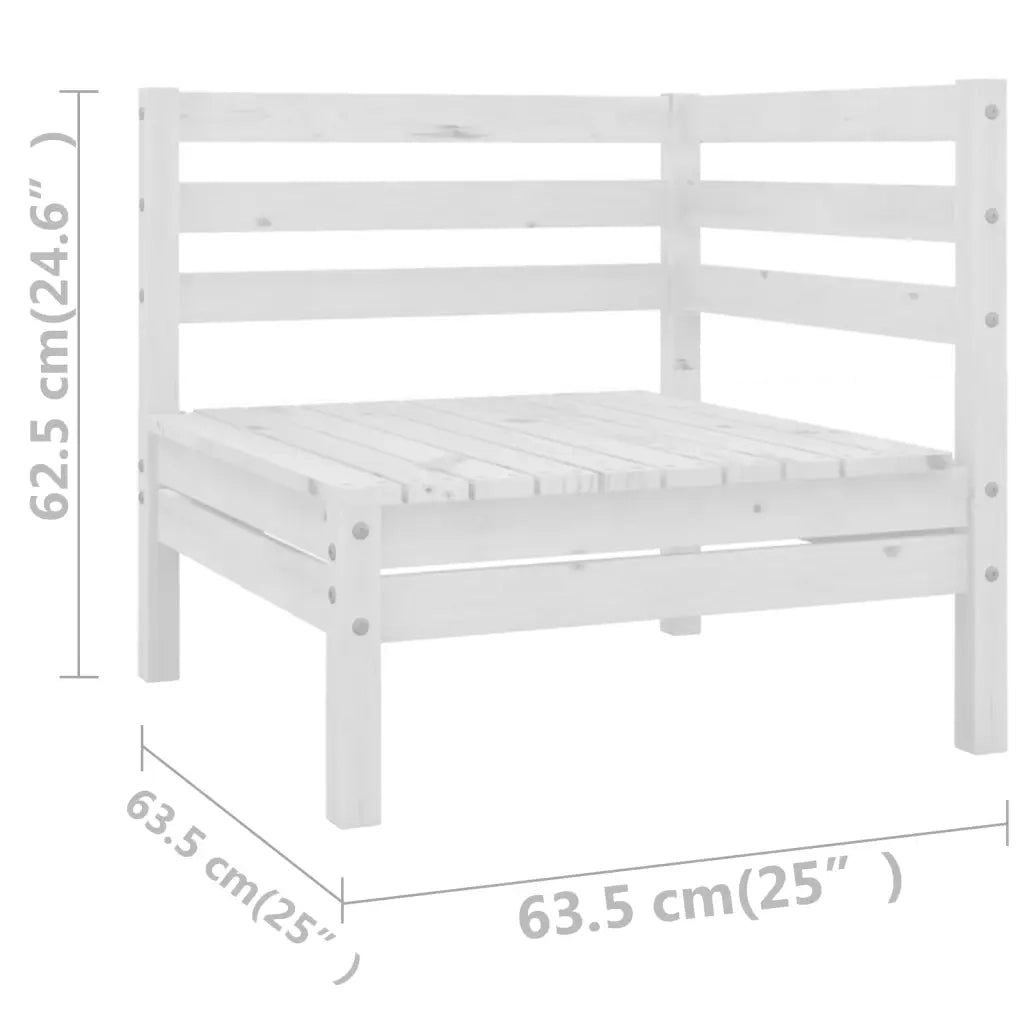 Set Divani da Giardino 4 pz | Set Salotto da Giardino Bianco in Legno Massello di Pino