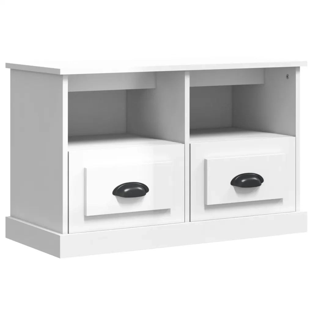 Mobile Porta TV-Mobile per TV-Credenza TV Bianco Lucido 80x35x50 cm in Legno Multistrato