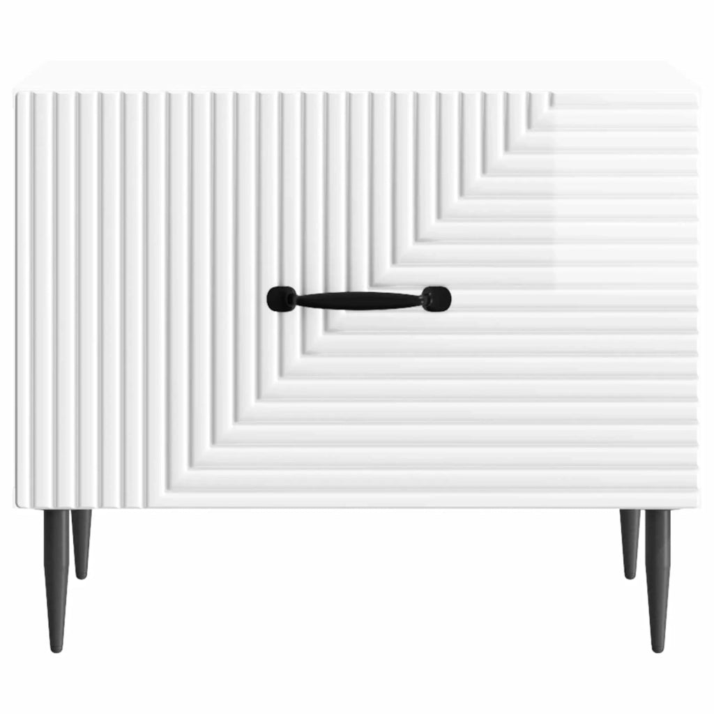 Tavolino da salotto con cassetto Bianco Lucido 49 x 50 x 40 cm 894969