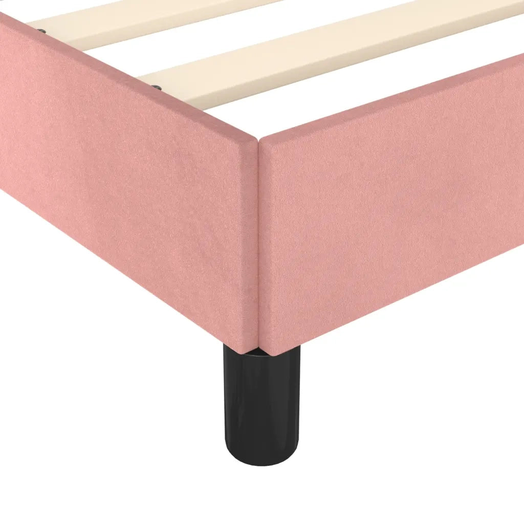 Letto matrimoniale | Letto per adulti | Giroletto con Testiera Rosa 160x200 cm in Velluto